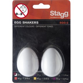 Stagg EGG 2 WH - shakery plastikowe białe - 1