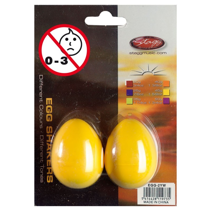 Stagg EGG 2 YW - shakery plastikowe żółte - 1
