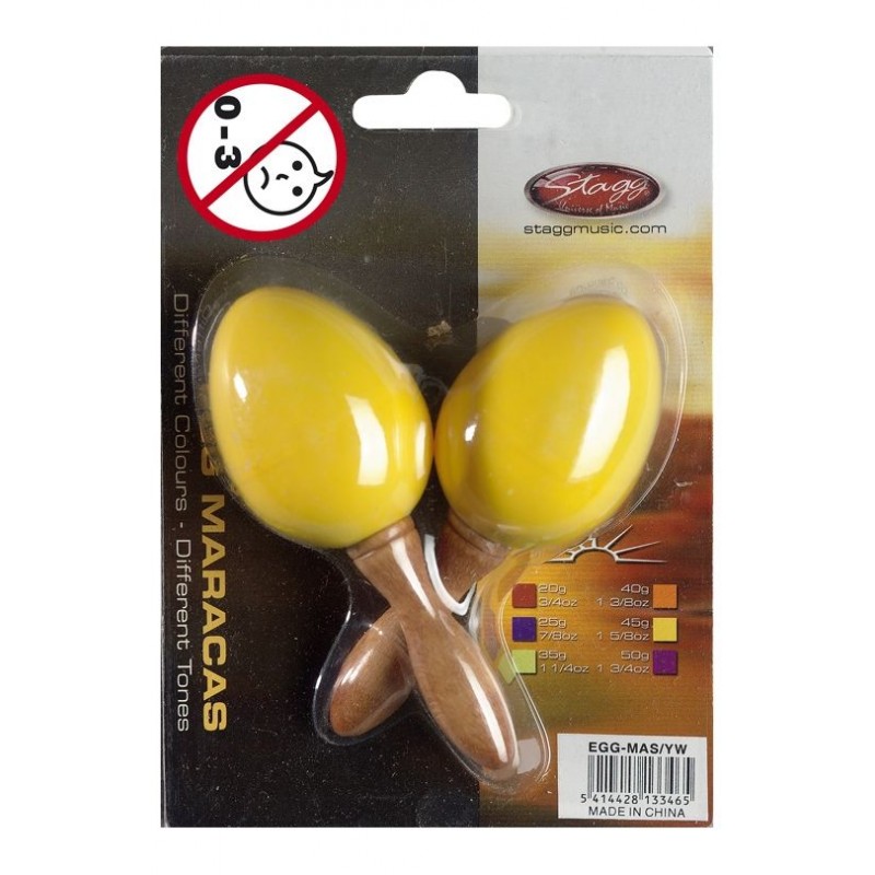 Stagg EGG MA S/YW - marakasy plastikowe żółte - 1