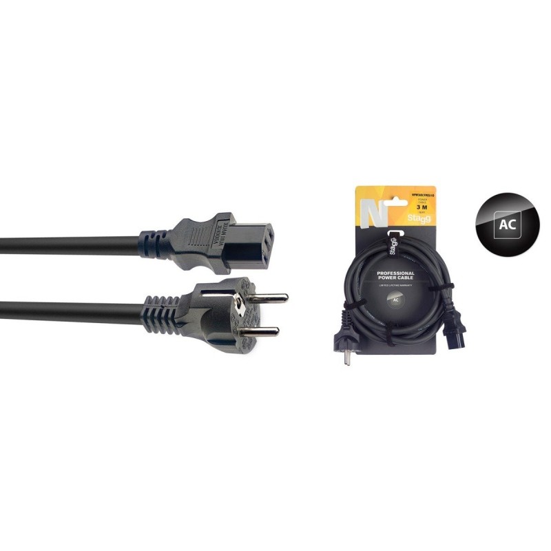Stagg NPW3IECFPEU10 - kabel zasilający - 1 Stagg NPW3IECFPEU10 - kabel zasilający - 1