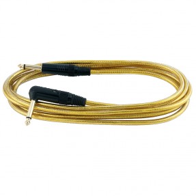 RockCable RCL 30253 D6 GOLD - Kątowy kabel instrumentalny (6.3 mm), 3 m - złoty - 1