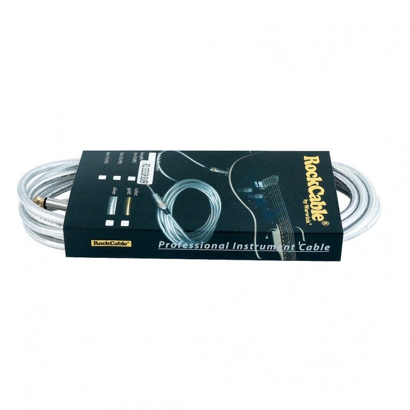 RockCable RCL 30203 D6 SILVER - Kabel instrumentalny (6.3 mm), 3 m - srebrny - 3 RockCable RCL 30203 D6 SILVER - Kabel instrumentalny (6.3 mm), 3 m - srebrny - 3