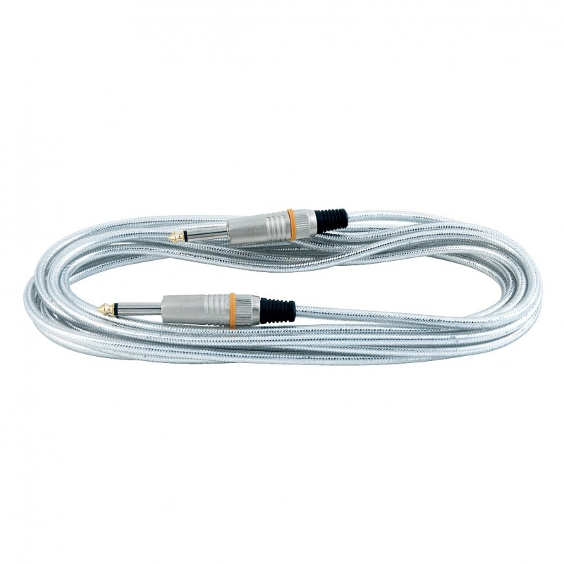 RockCable RCL 30205 D6 SILVER - Kabel instrumentalny (6.3 mm), 5 m - srebrny - 1 RockCable RCL 30205 D6 SILVER - Kabel instrumentalny (6.3 mm), 5 m - srebrny - 1