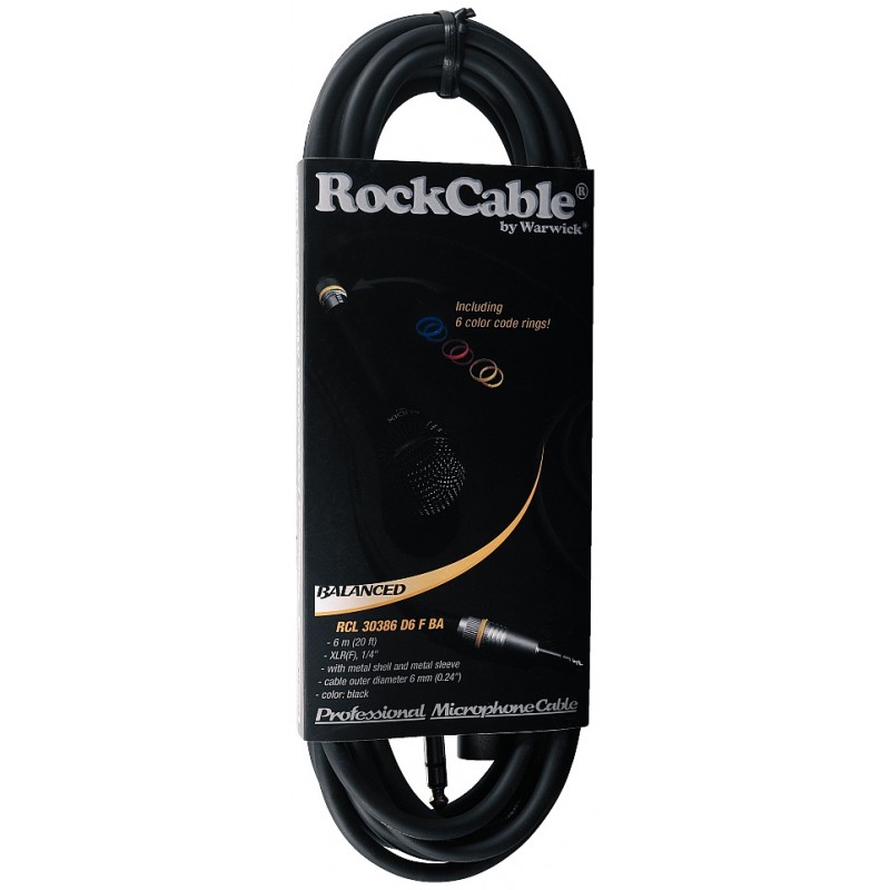 RockCable RCL 30386 D6 F BA - Kabel mikrofonowy XLR / TRS (6.3 mm) - 6 m - 3