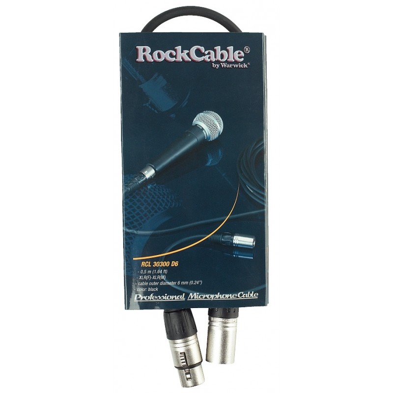 RockCable RCL 30300 D6 - Kabel mikrofonowy XLR / XLR - 0.5 m - 1
