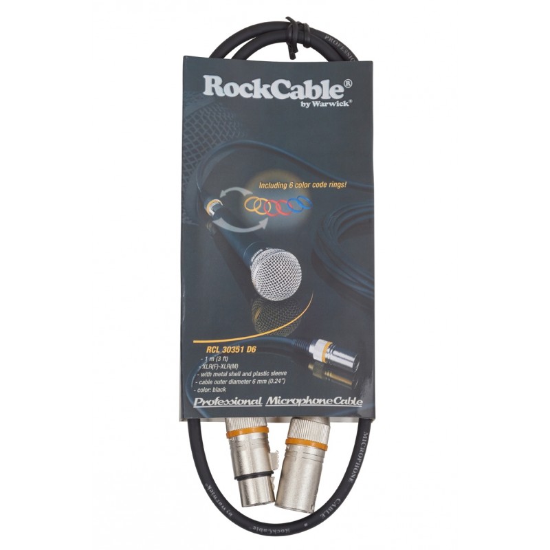 RockCable RCL 30351 D6 - Kabel mikrofonowy XLR / XLR - 1 m - 4 RockCable RCL 30351 D6 - Kabel mikrofonowy XLR / XLR - 1 m - 4