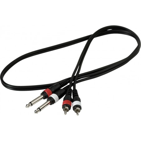 RockCable RCL 20931 D4 - Kabel Patch (2 x RCA - 2 x TS 6.3 mm) - 1 m - 1