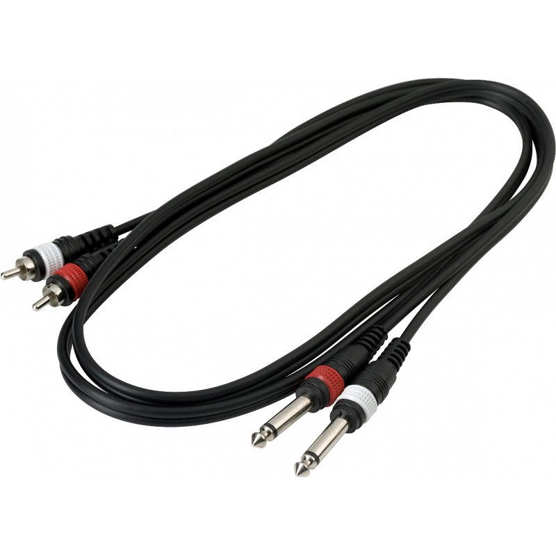 RockCable RCL 20932 D4 - Kabel Patch (2 x RCA - 2 x TS 6.3 mm) - 1.5 m - 3