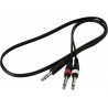 RockCable RCL 20921 D4 - Kabel Patch (TRS 6.3 mm - 2 x TS 6.3 mm) - 1 m - 2