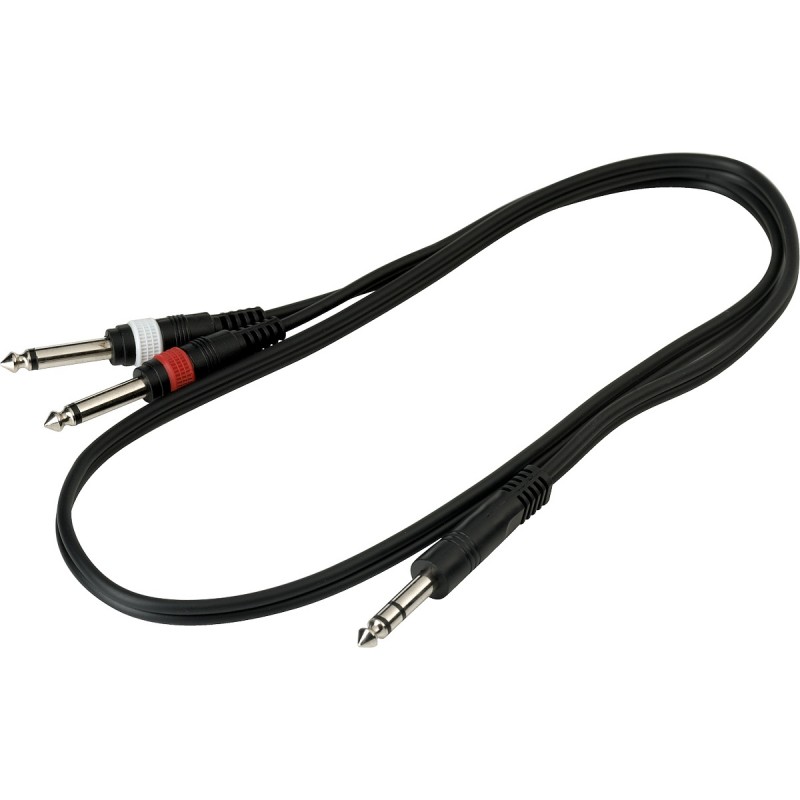 RockCable RCL 20921 D4 - Kabel Patch (TRS 6.3 mm - 2 x TS 6.3 mm) - 1 m - 3