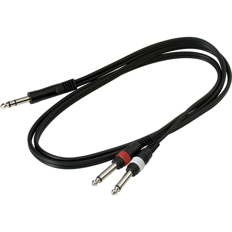 RockCable RCL 20922 D4 - Kabel Patch (TRS 6.3 mm - 2 x TS 6.3 mm) - 1.5 m - 3