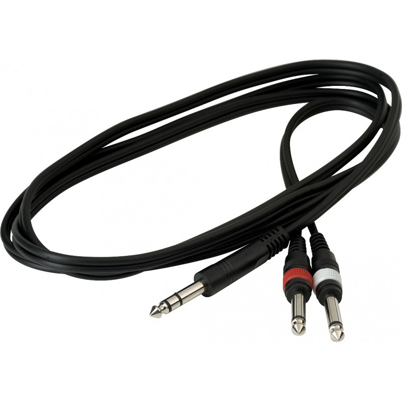 RockCable RCL 20923 D4 - Kabel Patch (TRS 6.3 mm - 2 x TS 6.3 mm) - 1.8 m - 2