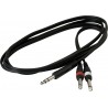 RockCable RCL 20923 D4 - Kabel Patch (TRS 6.3 mm - 2 x TS 6.3 mm) - 1.8 m - 2