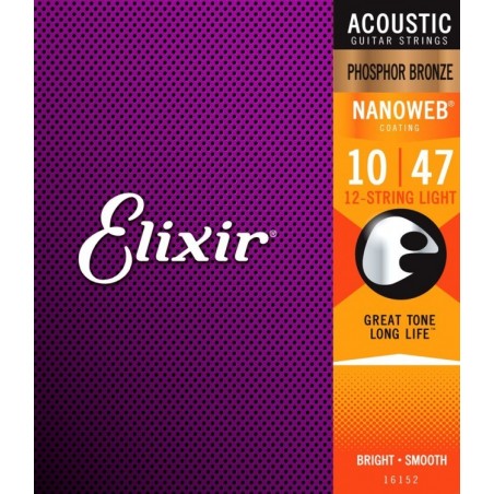 ELIXIR 16152 Nanoweb 10-47 - struny do akustyka 12-string