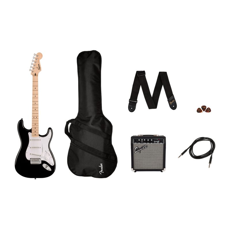 Squier Sonic Stratocaster Pack MF Black Gig Bag, 10G - 230V EU - zestaw gitarowy - 1