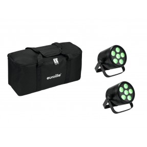 EUROLITE zestaw reflektorów 2x AKKU PAR 6 QCL + torba - 1