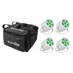 EUROLITE zestaw oświetleniowy 4x LED Silent Par 6 QCL Floor White + torba - 1