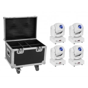 EUROLITE zestaw oświetleniowy 4x LED TMH-S60 ruchoma głowa Spot biała + skrzynia - 1