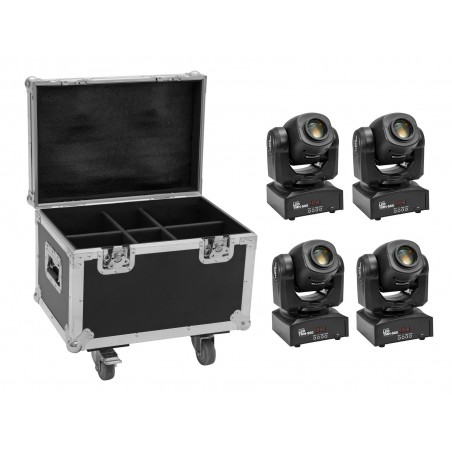 EUROLITE zestaw oświetleniowy 4x LED TMH-S60 ruchoma głowa Spot + skrzynia - 1