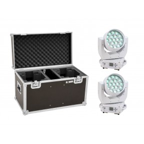 EUROLITE zestaw oświetleniowy 2x LED TMH-X4 ruchoma głowa Wash Zoom WH + skrzynia - 1