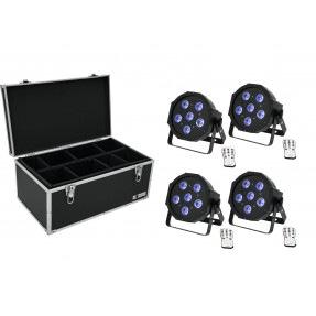 EUROLITE zestaw oświetleniowy 4x LED SLS-603 TCL UV Floor + skrzynia TDV-1 - 1