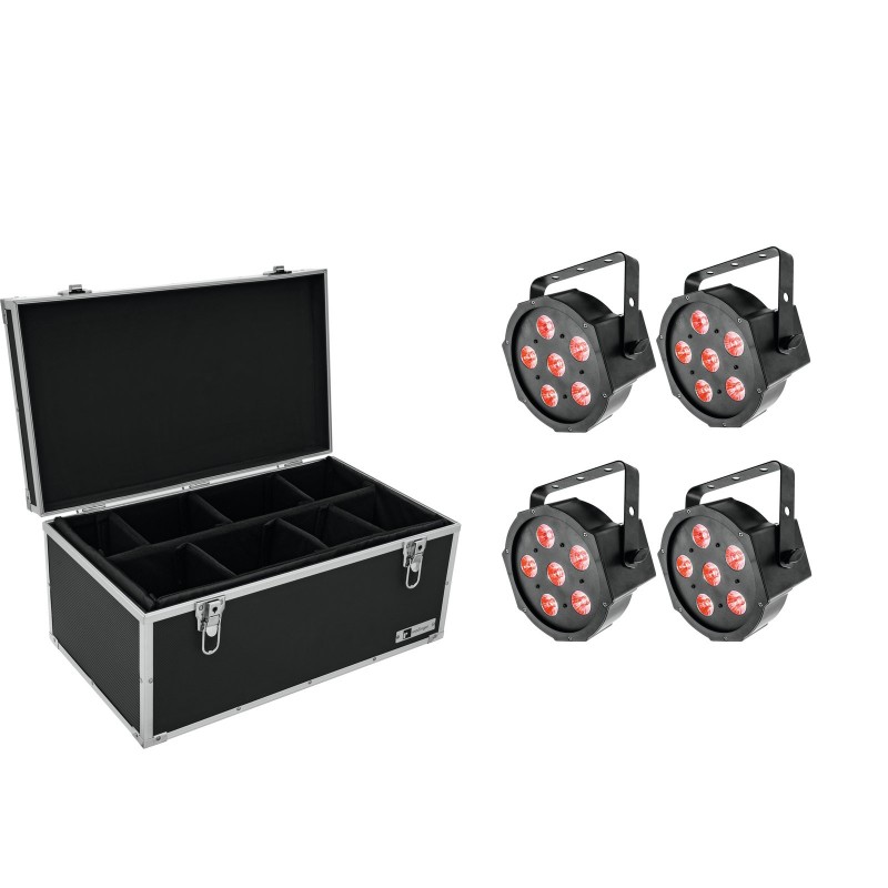 EUROLITE zestaw oświetleniowy 4x LED SLS-6 TCL Spot + skrzynia TDV-1 - 1