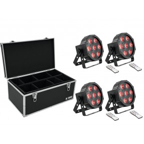 EUROLITE zestaw oświetleniowy 4x LED SLS-7 HCL Floor + skrzynia TDV-1 - 1