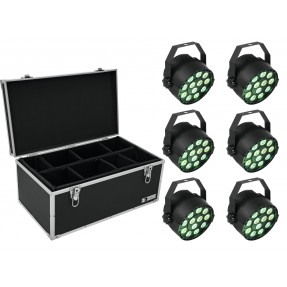 EUROLITE zestaw oświetleniowy 6x LED PARty TCL Spot + skrzynia TDV-1 - 1