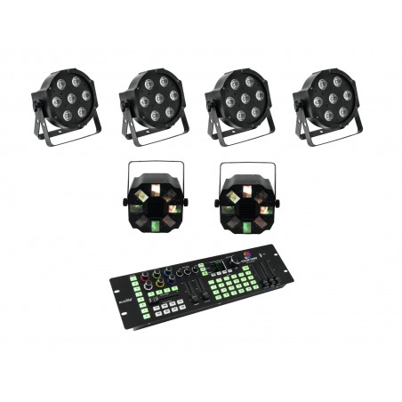 EUROLITE zestaw oświetleniowy 4x LED SLS-7 HCL Floor + 2x LED FE-700 - 1