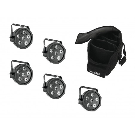 EUROLITE zestaw reflektorów LED PAR 5x LED SLS-6 TCL Spot + torba - 1