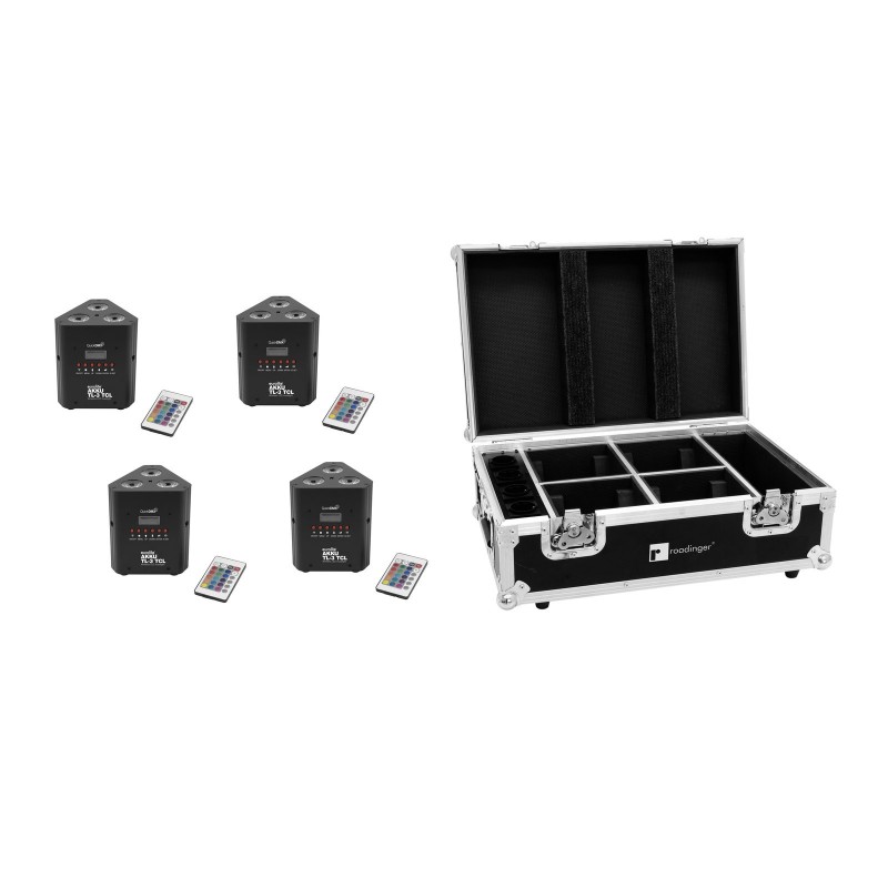 EUROLITE zestaw reflektorów na akumulator 4x AKKU TL-3 TCL QuickDMX + skrzynia - 1 EUROLITE zestaw reflektorów na akumulator 4x AKKU TL-3 TCL QuickDMX + skrzynia - 1