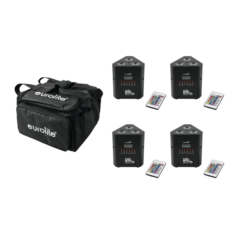 EUROLITE zestaw reflektorów na akumulator 4x AKKU TL-3 QuickDMX + torba - 1 EUROLITE zestaw reflektorów na akumulator 4x AKKU TL-3 QuickDMX + torba - 1