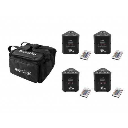 EUROLITE zestaw reflektorów na akumulator 4x AKKU TL-3 QuickDMX + torba - 1