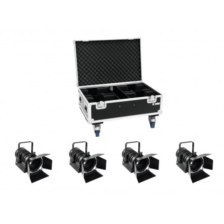 EUROLITE zestaw reflektorów teatralnych 4x LED THA-60PC + skrzynia - 1