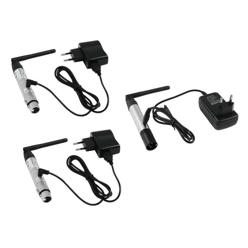EUROLITE bezprzewodowy zestaw DMX QuickDMX 1x nadajnik + 2x odbiornik - 1 EUROLITE bezprzewodowy zestaw DMX QuickDMX 1x nadajnik + 2x odbiornik - 1