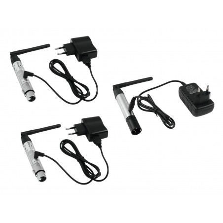 EUROLITE bezprzewodowy zestaw DMX QuickDMX 1x nadajnik + 2x odbiornik - 1