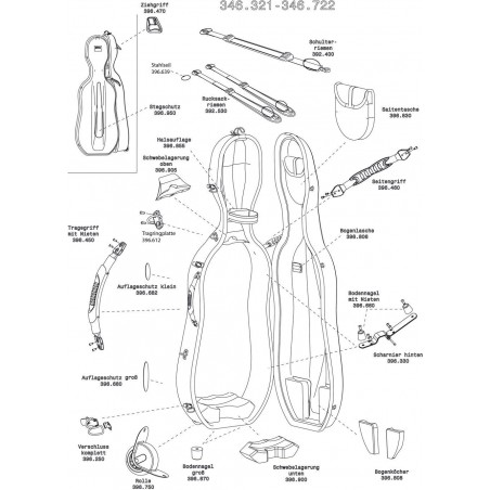 GEWA 396470 Futerał wiolonczelowy Idea Evolution Rolly wysoki połysk - 1