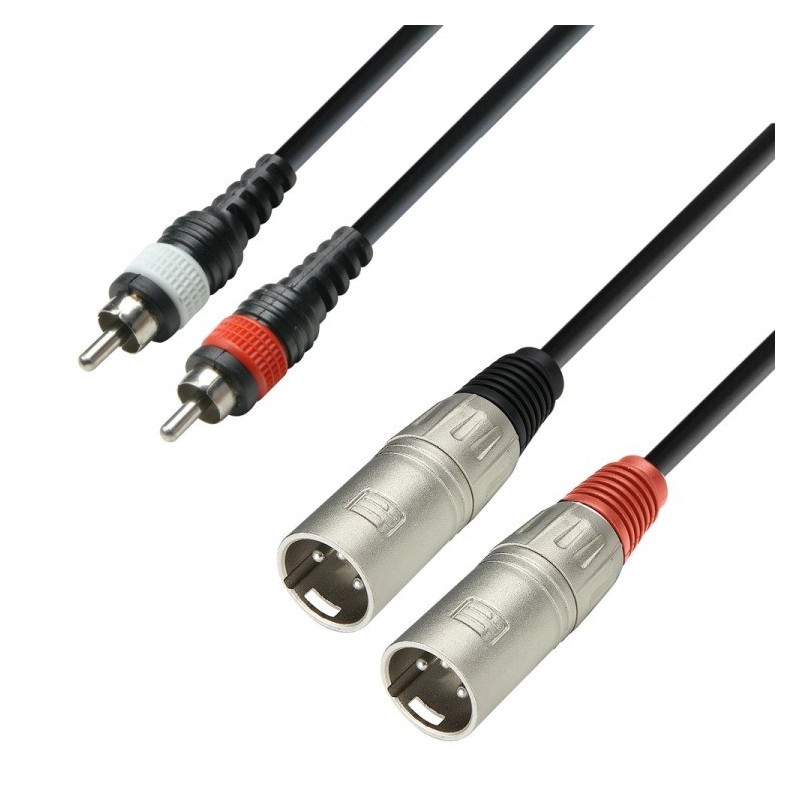 Adam Hall K3TMC0300 - kabel 2 x RCA na 2 x XLR M, 3m