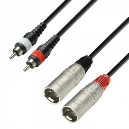 Adam Hall K3TMC0300 - kabel 2 x RCA na 2 x XLR M, 3m