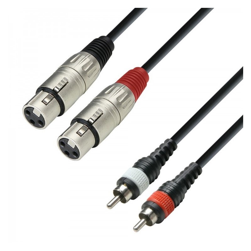 Adam Hall K3TFC0300 - kabel 2 x RCA na 2 x XLR F, 3m