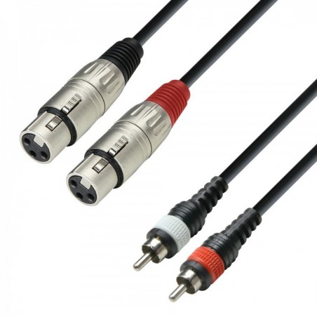 Adam Hall K3TFC0300 - kabel 2 x RCA na 2 x XLR F, 3m