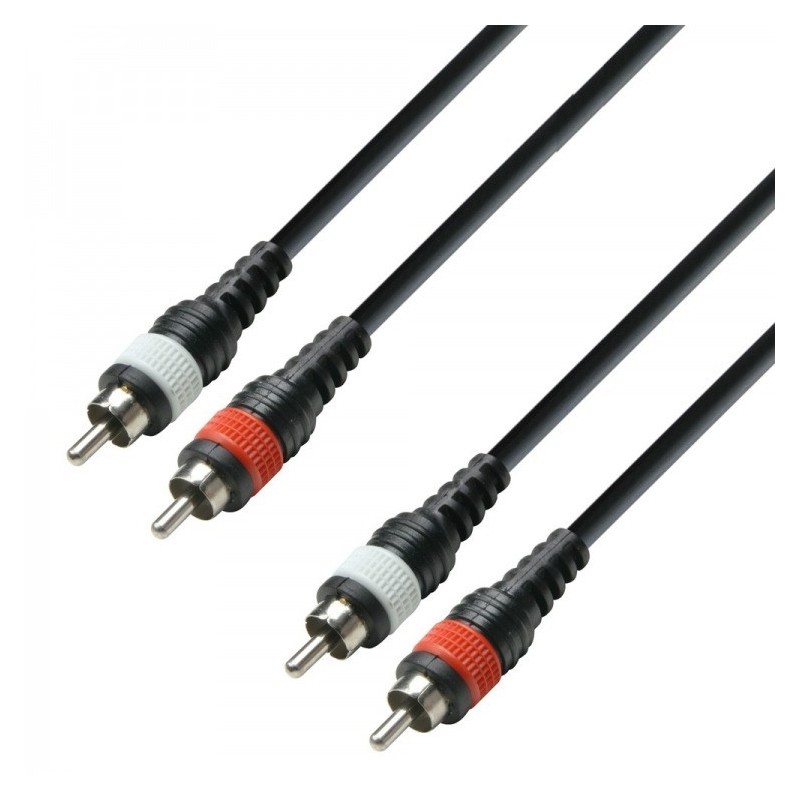 Adam Hall K3TCC0100M - kabel 2 x RCA M na 2 x RCA M, 1m