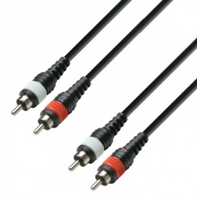 Adam Hall K3TCC0300M - kabel 2 x RCA M na 2 x RCA M, 3m