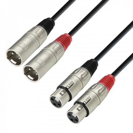 Adam Hall K3TMF0100 - kabel 2 x XLR M - 2 x XLR F, 1 m