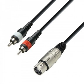 Adam Hall K3YFCC0300 - kabel XLR F - 2 x RCA M, 3m