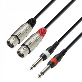 Adam Hall K3TFP0100 - kabel 2x XLR F - 2x Jack M, 1m