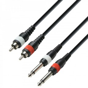 Adam Hall K3TPC0600M - kabel 2x RCA M - 2x Jack M, 6m