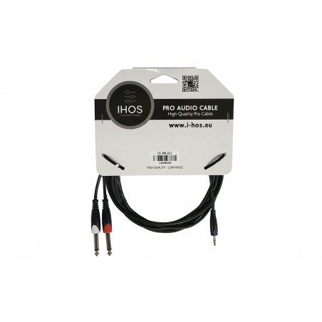 IHOS IC-MIJ2J - kabel audio, gniazdo stereo 3,5mm na 2x gniazdo mono 6,3mm, 3m - 1