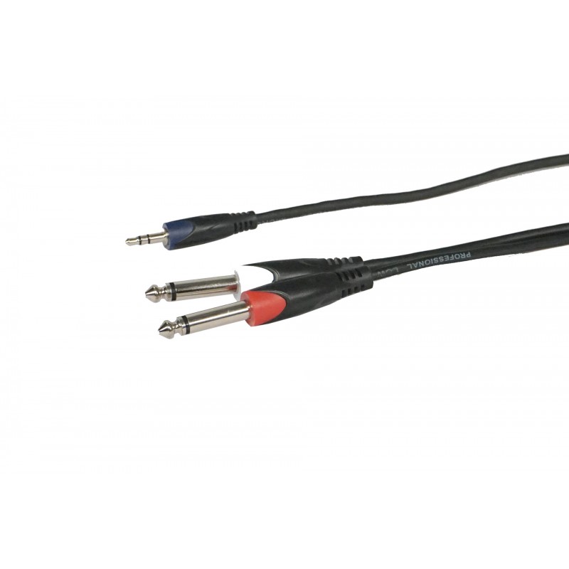 IHOS IC-MIJ2J - kabel audio, gniazdo stereo 3,5mm na 2x gniazdo mono 6,3mm, 3m - 2