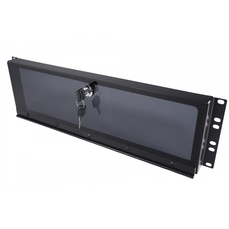 IHOS IRack Plexi 3U - panel rack 3U z zamkiem na klucz - 1